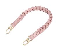 sourcing map Braided Purse Strap, 1Pc 44.7cm/17.6" Pink PU Leather Replacement Handle, Short Handbag Strap Top Braided Handle with Gold Buckles for Underarm Bags, Handbags, Bucket Bags