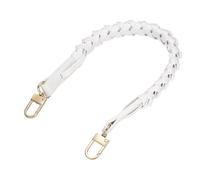 sourcing map Braided Purse Strap, 1Pc 44.7cm/17.6" White PU Leather Replacement Handle, Short Handbag Strap Top Braided Handle with Gold Buckles for Underarm Bags, Handbags, Bucket Bags