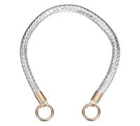 sourcing map Braided Purse Straps, 46cm PU Leather Handbag Handles Braided Leather Handbag Strap Replacement with Spring Buckles for DIY Handbags Purse Making, Silver