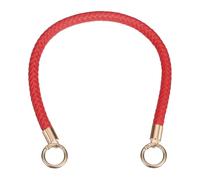 sourcing map Braided Purse Straps, 46cm PU Leather Handbag Handles Braided Leather Handbag Strap Replacement with Spring Buckles for DIY Handbags Purse Making, Red