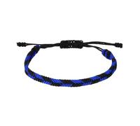 sourcing map Braided Rope Bracelet, Plaid Pattern Adjustable Woven Cord Handmade String Stylish Accessory for Women Men Friendship Gift, Navy Blue+Black