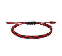 sourcing map Braided Rope Bracelet, Plaid Pattern Adjustable Woven Cord Handmade String Stylish Accessory for Women Men Friendship Gift, Red+Black