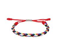 sourcing map Braided Rope Bracelet, Plaid Pattern Adjustable Woven Cord Handmade String Stylish Accessory for Women Men Friendship Gift, Mixed Colors