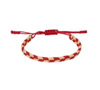 sourcing map Braided Rope Bracelet, Plaid Pattern Adjustable Woven Cord Handmade String Stylish Accessory for Women Men Friendship Gift, Dark Red+Khaki
