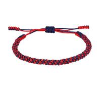 sourcing map Braided Rope Bracelets, Plaid Pattern Adjustable Woven Cord Handmade String Stylish Accessory for Women Men Friendship Gift, Red+Blue