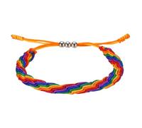 sourcing map Braided Rope Bracelets, Stripe Pattern Adjustable Woven Cord Handmade String Stylish Accessory for Women Men Friendship Gift, Green+Blue+White