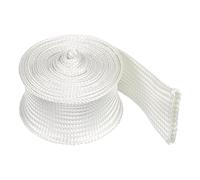 sourcing map Braided Sleeving 3meter x 40mm High Temp Fiberglass Braid Cable Sleeve for Automotive Home Office Cables Video Cord Management Cable Protection, White