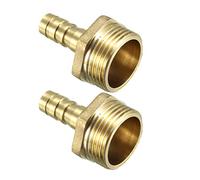 sourcing map Brass Barb Hose Fitting Connector Adapter 12mm Barbed x 3/4 BSP Male Pipe 2pcs