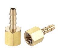 sourcing map Brass Barb Hose Fitting Connector Adapter 3/16 Barbed x 1/8NPT Female Pipe 2pcs