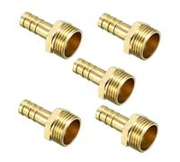 sourcing map Brass Barb Hose Fitting Connector Adapter 8mm Barbed x G3/8 Male Pipe 5pcs
