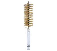 sourcing map Brass Bore Brush 19mm Dia 4" Long Cleaning Twisted Wire Brush with Handle 1/4" Hex Shank for Tubes, Ports, Bearings
