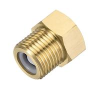 sourcing map Brass Check Valve, G1/2 Male Female Thread 24x27mm Inward Flow Non-Return One Way Backflow Prevention for Water Petrol Fuel Line