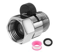 sourcing map Brass Chrome Shower Head Shut Off Valve, G1/2" Shower Control Valve Water Pressure Regulator Replacement for Shower System with PTFE Tape (Polished Silver & Black, 39mm/1.54")