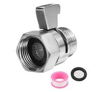 sourcing map Brass Chrome Shower Head Shut Off Valve, G1/2" Shower Control Valve Water Pressure Regulator Replacement for Shower System with PTFE Tape (Silver, 38mm/1.5")