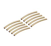 sourcing map Brass Curved Tube Beads, 3mm x 35mm Glossy Noodles Spacer Bead 2.6mm Inner Dia for DIY Jewelry Making Crafts Projects, Gold Tone 30Pcs