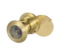 sourcing map Brass Door Viewer Peephole 220-degree with Rotating Cover for 1-3/5 to 2-1/6 Inch Doors, Satin Gold Finish