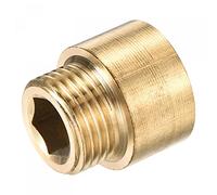 sourcing map Brass Extension Pipe Fitting 15mm G1/2 Female to G1/2 Male Thread Reducer Coupling Adapter Connector