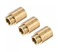 sourcing map Brass Extension Pipe Fitting 30mm G1/2 Female to G1/2 Male Thread Reducer Coupling Adapter Connector Pack of 3