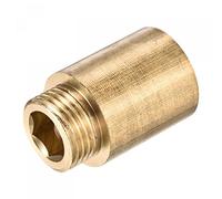 sourcing map Brass Extension Pipe Fitting 30mm G1/2 Female to G1/2 Male Thread Reducer Coupling Adapter Connector