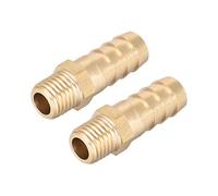 sourcing map Brass Fitting Connector Metric M10-1.25 Male to Barb Fit Hose ID 10mm 2pcs