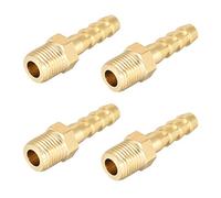 sourcing map Brass Fitting Connector Metric M10-1 Male to Barb Fit Hose ID 6mm 4pcs