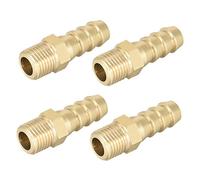 sourcing map Brass Fitting Connector Metric M10-1 Male to Barb Fit Hose ID 8mm 4pcs