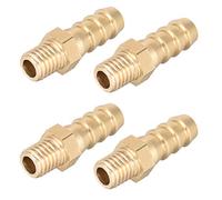 sourcing map Brass Fitting Connector Metric M8-1.25 Male to Barb Fit Hose ID 8mm 4pcs