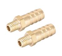 sourcing map Brass Fitting Connector Metric M8 1mm Pitch | Male to Barb Fit Hose ID 10mm 2pcs