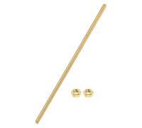 sourcing map Brass Fully Threaded Rod, M4x0.7mm Pitch Right Hand Threads Studs with Solid Brass Hex Nuts, 150mm/6" Long Threaded Screw Rods Fasteners for Anchors Bolts Hangers Clamps