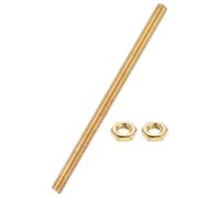 sourcing map Brass Fully Threaded Rod, M8x1.25mm Pitch Right Hand Threads Studs with Solid Brass Hex Nuts, 150mm/6" Long Threaded Screw Rods Fasteners for Anchors Bolts Hangers Clamps