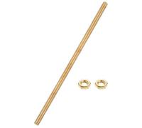 sourcing map Brass Fully Threaded Rod, M8x1.25mm Pitch Right Hand Threads Studs with Solid Brass Hex Nuts, 200mm/8" Long Threaded Screw Rods Fasteners for Anchors Bolts Hangers Clamps