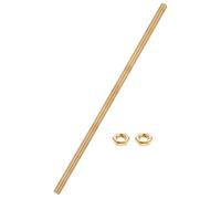 sourcing map Brass Fully Threaded Rod, M8x1.25mm Pitch Right Hand Threads Studs with Solid Brass Hex Nuts, 250mm/10" Long Threaded Screw Rods Fasteners for Anchors Bolts Hangers Clamps