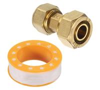 sourcing map Brass G1/2 x G3/4 OD Compression Union Connector Fitting, Pipe Tube Fitting Reducer for Plumbing Fuel Oil Air Gas Connection