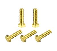 sourcing map Brass Hex Bolts, M10x40mm 5pcs Fully Thread Grade 4.8 Solid Brass Hexagon Head Bolt Machine Screws for Machinery