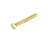 sourcing map Brass Hex Bolts, M12x100mm 1pcs Fully Thread Grade 4.8 Solid Brass Hexagon Head Bolt Machine Screws