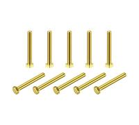 sourcing map Brass Hex Bolts, M6x45mm 10pcs Fully Thread Grade 4.8 Solid Brass Hexagon Head Bolt Machine Screws for Machinery