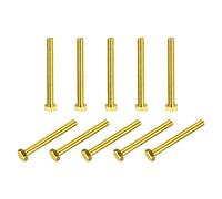 sourcing map Brass Hex Bolts, M6x60mm 10pcs Fully Thread Grade 4.8 Solid Brass Hexagon Head Bolt Machine Screws for Machinery