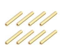 sourcing map Brass Hex Coupling Nuts, M3x40mm Female Thread Hexagonal Standoffs Spacer Nuts Screws for PCB Motherboard Circuit Board(Gold Tone, Pack of 8)