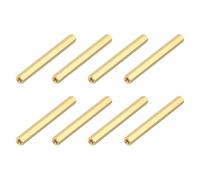 sourcing map Brass Hex Coupling Nuts, M3x50mm Female Thread Hexagonal Standoffs Spacer Nuts Screws for PCB Motherboard Circuit Board(Gold Tone, Pack of 8)