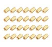 sourcing map Brass Hex Coupling Nuts, M3x8mm Female Thread Hexagonal Standoffs Spacer Nuts Screws for PCB Motherboard Circuit Board(Gold Tone, Pack of 28)