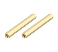 sourcing map Brass Hex Coupling Nuts, M5x50mm Female Thread Hexagonal Standoffs Spacer Nuts Screws for PCB Motherboard Circuit Board(Gold Tone, Pack of 2)