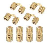 sourcing map Brass Hidden Cylinder Hinges 10 mm Invisible Concealed Cylindrical Hinge 180 Degree Folding Support Small Hinge for DIY Crafts Jewelry Boxes Wooden Box Pack of 8