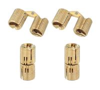 sourcing map Brass Hidden Cylinder Hinges 12 mm Invisible Concealed Cylindrical Hinge 180 Degree Folding Support Small Hinge for DIY Crafts Jewelry Boxes Wooden Box Pack of 4