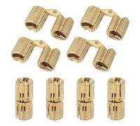 sourcing map Brass Hidden Cylinder Hinges 12 mm Invisible Concealed Cylindrical Hinge 180 Degree Folding Support Small Hinges for DIY Crafts Jewelry Boxes Wooden Box Pack of 8