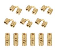 sourcing map Brass Hidden Cylinder Hinges 8 mm Invisible Concealed Cylindrical Hinge 180 Degree Folding Support Small Hinge for DIY Crafts Jewelry Boxes Wooden Box Pack of 12