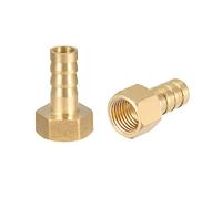 sourcing map Brass Hose Barb Fitting Connector, 10mm Barb G1/4 Female Thread Pipe Adapter, 2Pcs