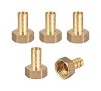 sourcing map Brass Hose Barb Fitting Connector, 12mm Barb G1/2 Female Thread Pipe Adapter, 5Pcs