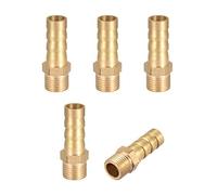 sourcing map Brass Hose Barb Fitting,Connector,8mm Barb x G1/8 Male Pipe Adapter,5pcs