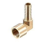 sourcing map Brass Hose Barb Fitting Elbow, 8mm Barbed x G1/4 Female Pipe Connector Adapter for Water Fuel Air