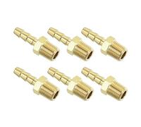 sourcing map Brass Hose Barb Fittings 6pcs 3/16" Barbx1/8 NPT Male Brass Barb Pipe Fitting for Water Fuel Air